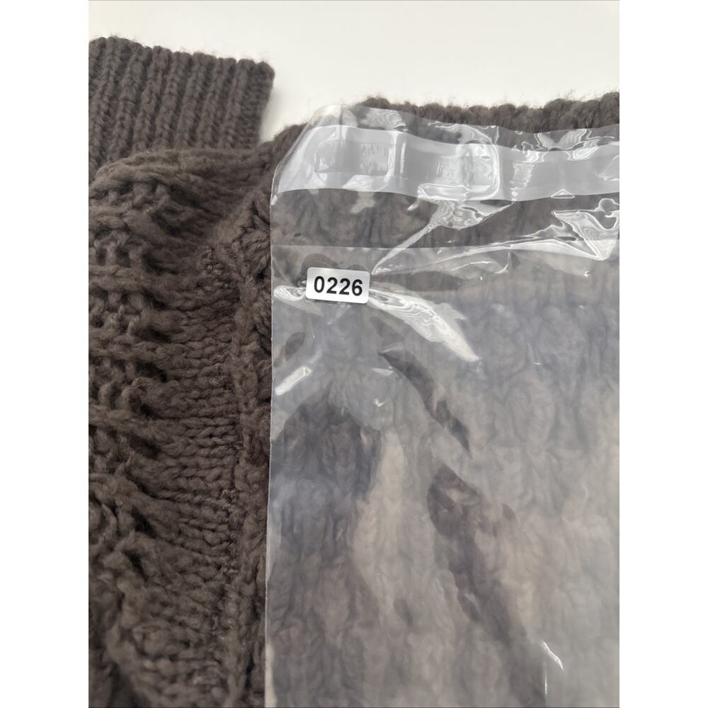 Free People Sweater Crashing Waves‎ Wool Blend Chunky Open Knit Cocoa Size XS - Picture 13 of 13